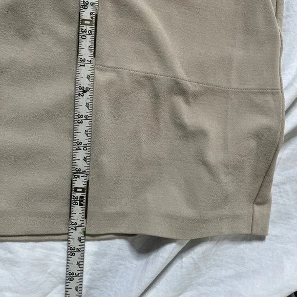 Lafayette 148 New York Drawstring Waist Dress Medium Beige V-Neck Dolman Pockets - Picture 11 of 12